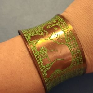 Copper elephant bracelet